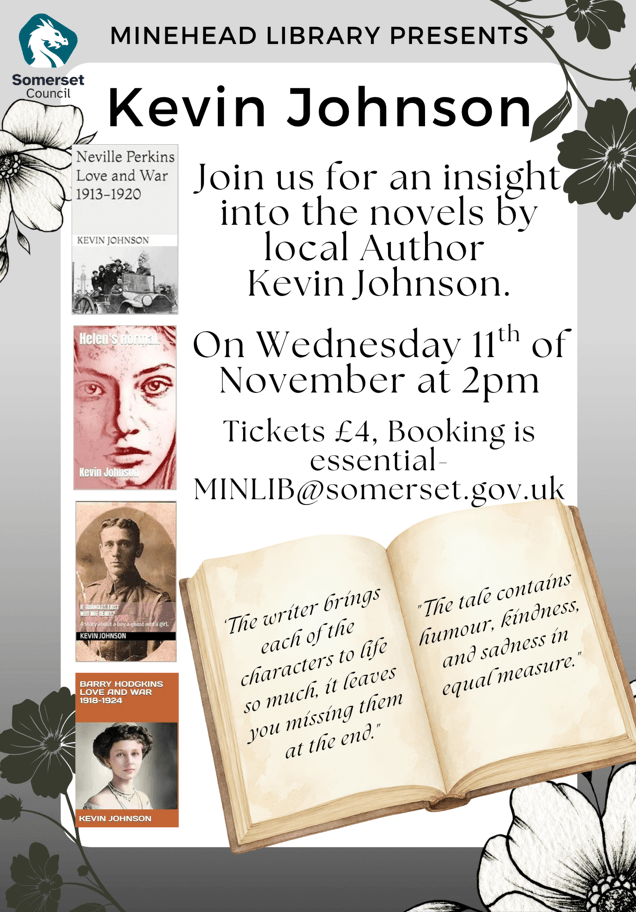 You can also meet Kevin at Minehead Library.